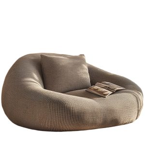 Cozy Bean Bag Chair Grid Pattern Lazy Sofa